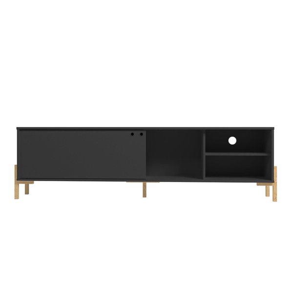 Manhattan Comfort Bowery 72.83 TV Stand, Black and Oak 307AMC182